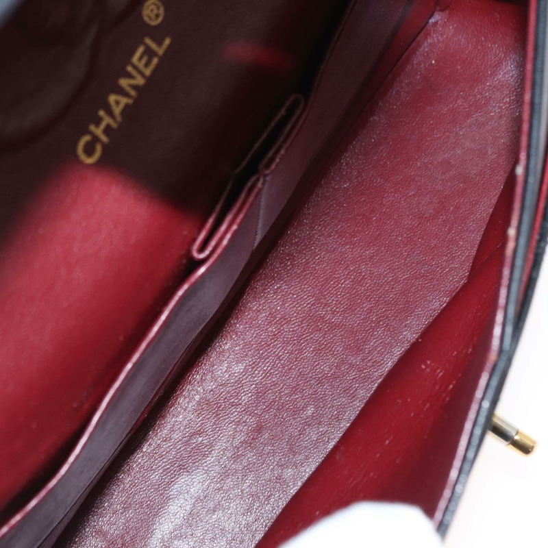 【日本直送】香奈兒 Matelasse 25 雙蓋鏈條包，羊皮材質，黑色，金色雙C標誌，正品 ka696SV-9