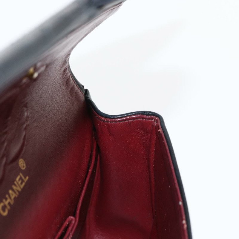 【日本直送】香奈兒 Matelasse 25 雙蓋鏈條包，羊皮材質，黑色，金色雙C標誌，正品 ka696SV-24