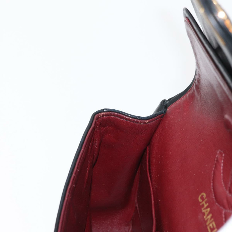 【日本直送】香奈兒 Matelasse 25 雙蓋鏈條包，羊皮材質，黑色，金色雙C標誌，正品 ka696SV-25