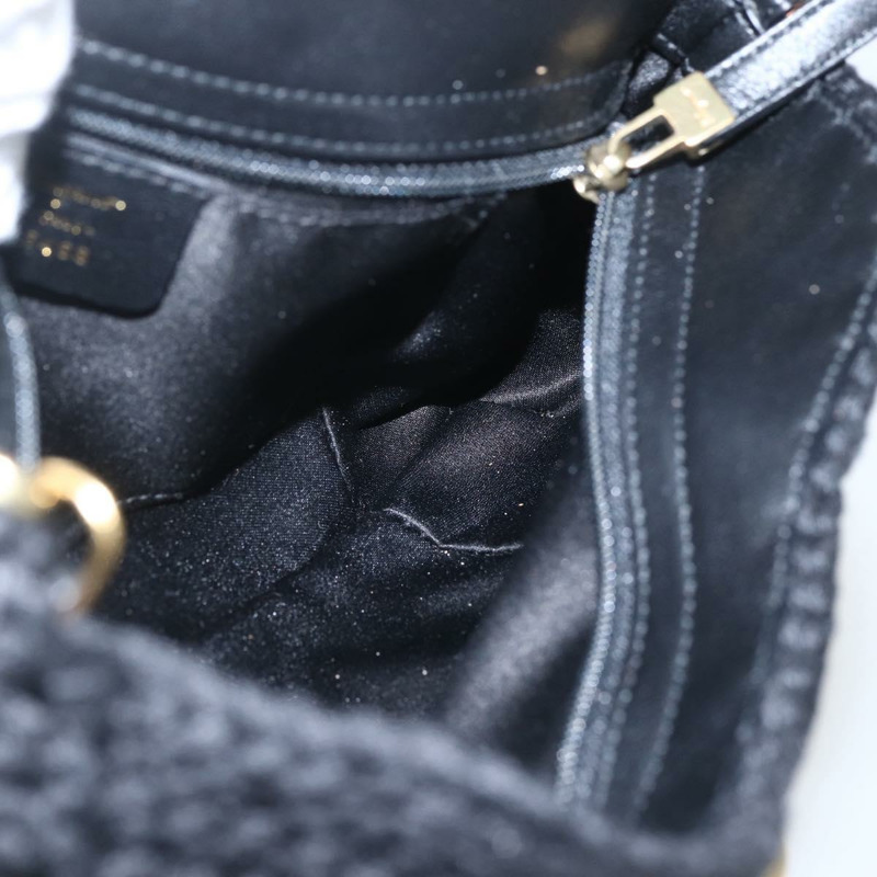 【日本直送】Salvatore Ferragamo 鏈條單肩包，針織布料，黑色，金色，正品，貨號 156985V-19