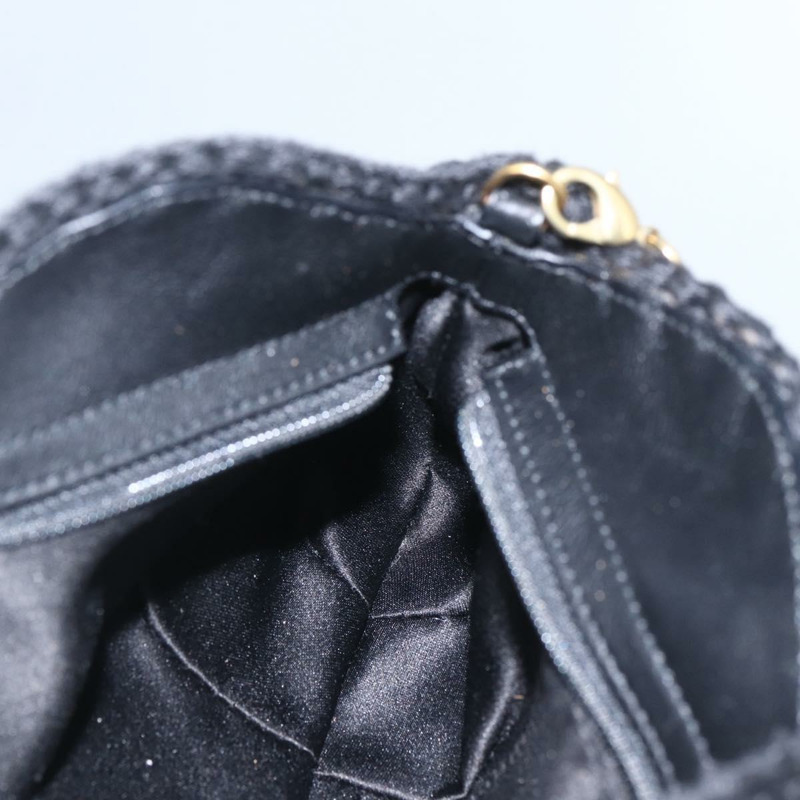 【日本直送】Salvatore Ferragamo 鏈條單肩包，針織布料，黑色，金色，正品，貨號 156985V-20