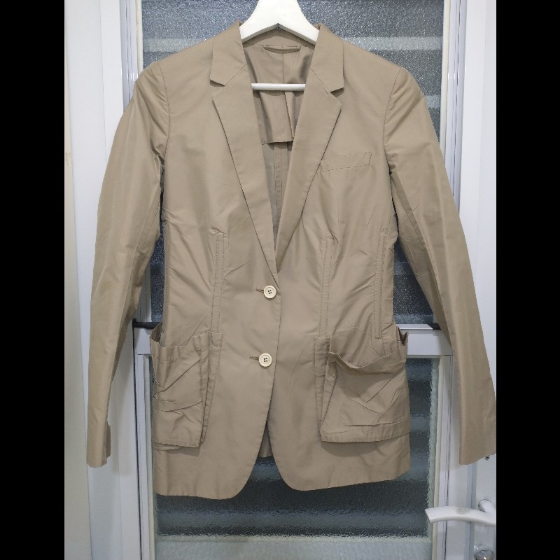 Prada 駝色抓皺口袋外套-0