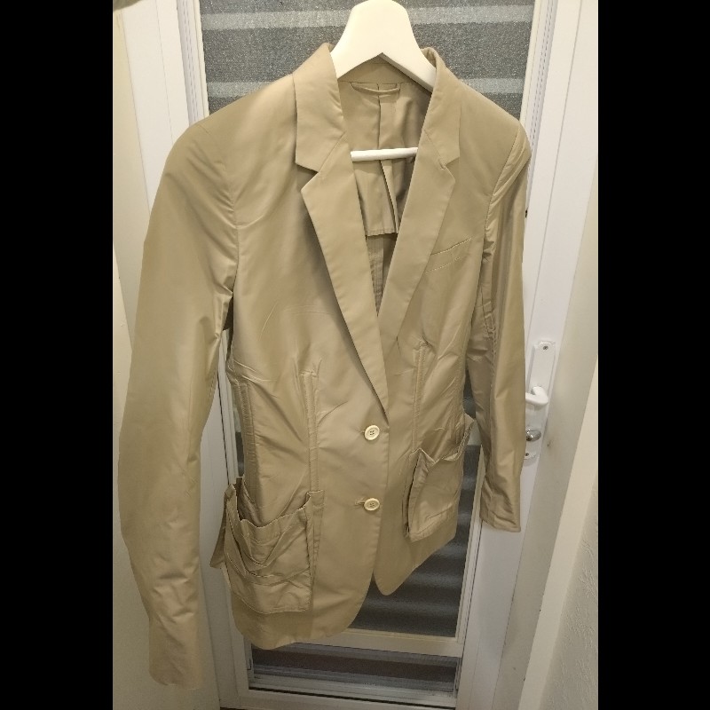 Prada 駝色抓皺口袋外套-4