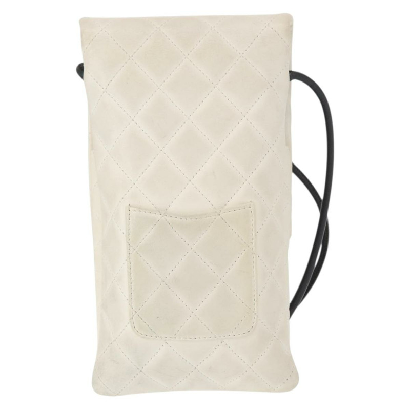 【日本直送】香奈兒 (CHANEL) 絎縫 Cambon 系列單背包，小牛皮材質，白色/黑色，CC 標誌，貨號 157056-1