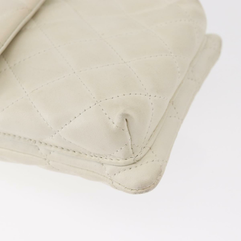 【日本直送】香奈兒 (CHANEL) 絎縫 Cambon 系列單背包，小牛皮材質，白色/黑色，CC 標誌，貨號 157056-8