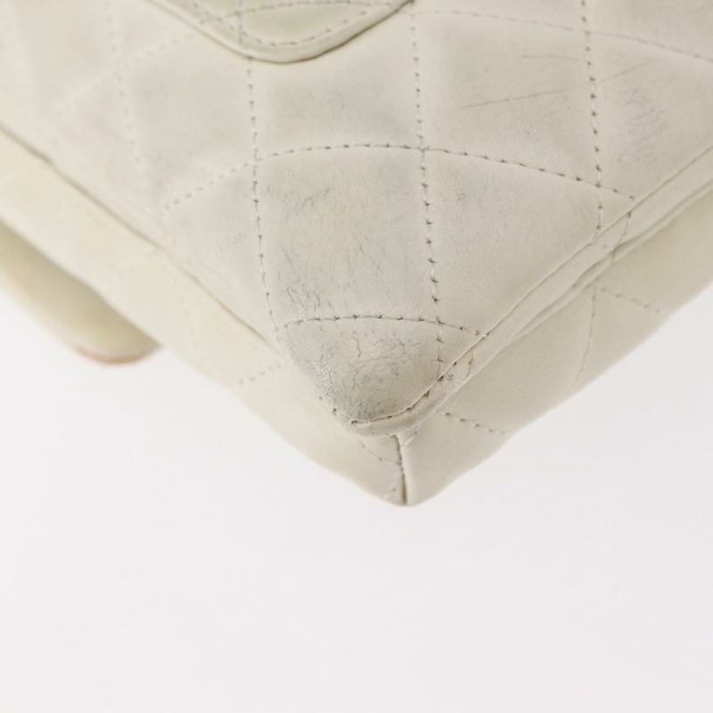 【日本直送】香奈兒 (CHANEL) 絎縫 Cambon 系列單背包，小牛皮材質，白色/黑色，CC 標誌，貨號 157056-14