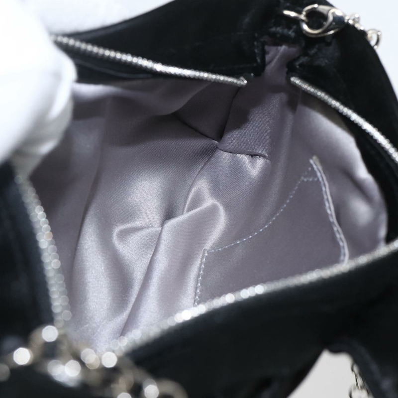 【日本直送】Salvatore Ferragamo Gancini 鏈條肩包 緞面黑色銀色 正品 156969V-19