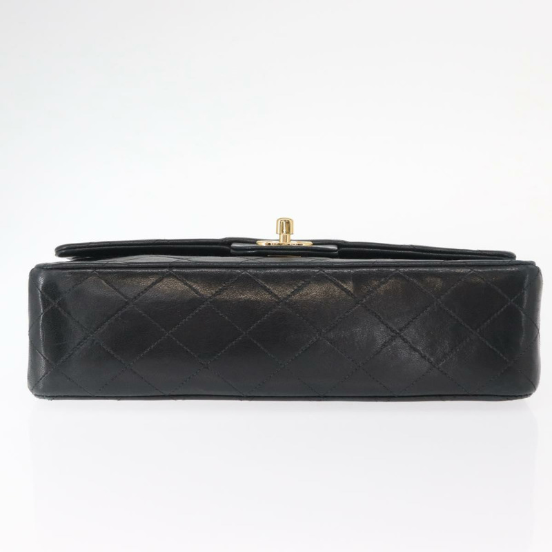 【日本直送】香奈兒 Matelasse 25 雙蓋鏈條包，羊皮材質，黑色，金色雙C標誌，正品 BA9002SAV-4