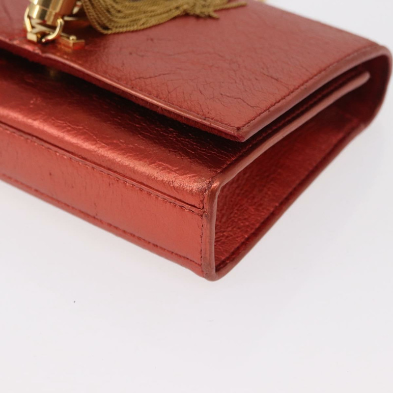 【日本直送】SAINT LAURENT 鏈條 Kate 單肩包 皮革 紅色 金色 正品 156647M-15