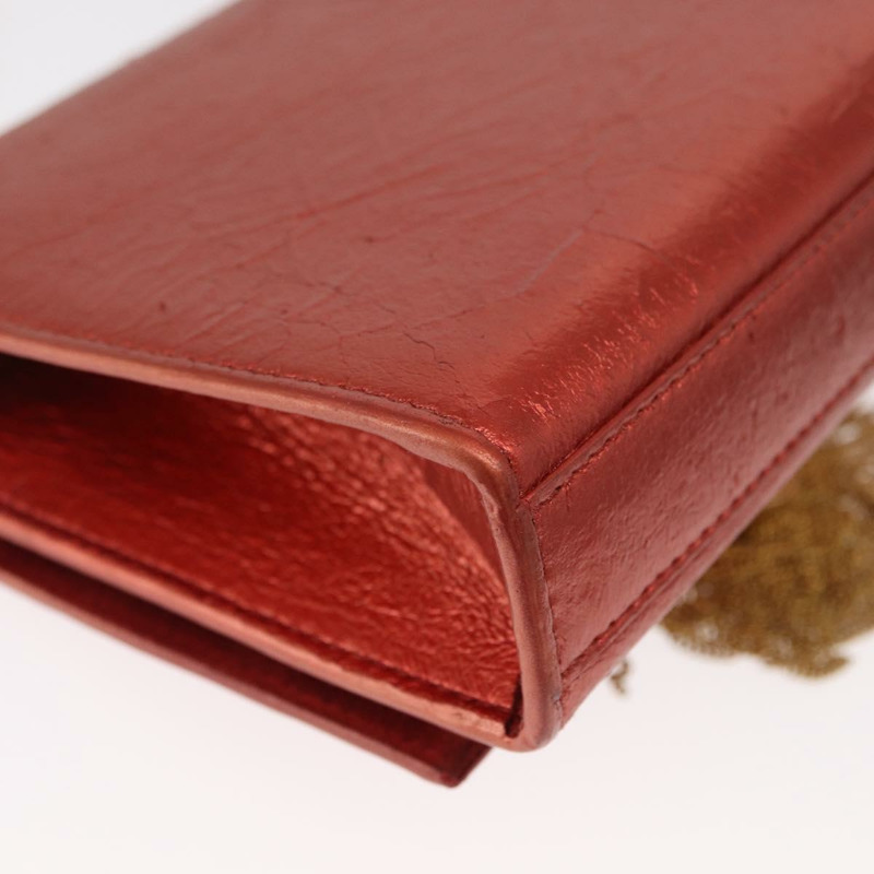 【日本直送】SAINT LAURENT 鏈條 Kate 單肩包 皮革 紅色 金色 正品 156647M-16