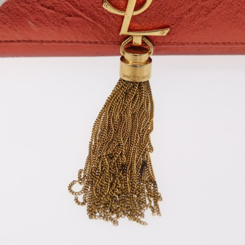 【日本直送】SAINT LAURENT 鏈條 Kate 單肩包 皮革 紅色 金色 正品 156647M-18