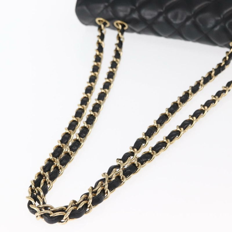 【日本直送】香奈兒 Matelasse 30 鏈條肩背包,羊皮材質,黑色,金色雙C標誌,正品編號 156627SAV-6
