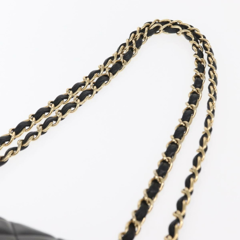 【日本直送】香奈兒 Matelasse 30 鏈條肩背包,羊皮材質,黑色,金色雙C標誌,正品編號 156627SAV-13