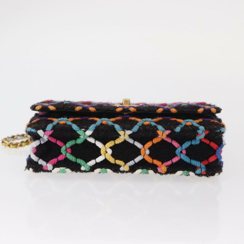 【日本直送】香奈兒 (CHANEL) Matelasse 鏈條肩背包,斜紋軟呢多色,金色雙C標誌,貨號 156642SM-4