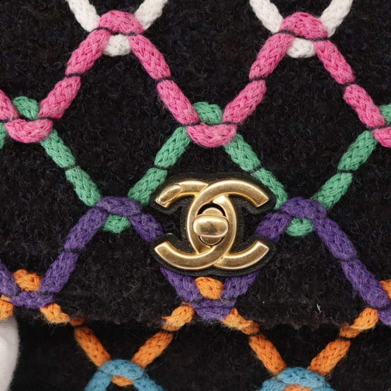 【日本直送】香奈兒 (CHANEL) Matelasse 鏈條肩背包,斜紋軟呢多色,金色雙C標誌,貨號 156642SM-18