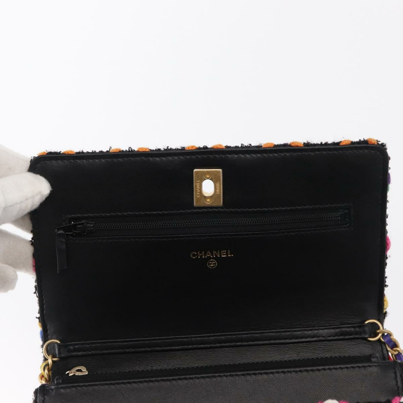 【日本直送】香奈兒 (CHANEL) Matelasse 鏈條肩背包,斜紋軟呢多色,金色雙C標誌,貨號 156642SM-19