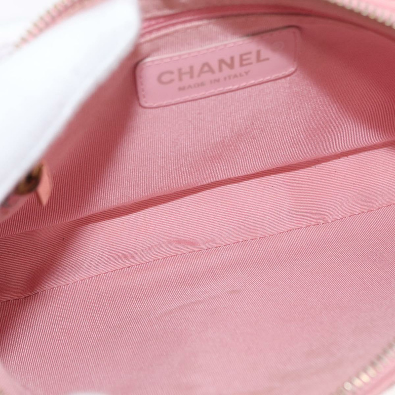 【日本直送】香奈兒 (CHANEL) 絎縫 COCO 標誌鏈包 魚子醬皮 粉紅色 金 CC 正品 156635SAM-8