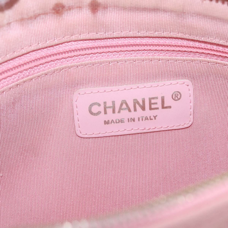 【日本直送】香奈兒 (CHANEL) 絎縫 COCO 標誌鏈包 魚子醬皮 粉紅色 金 CC 正品 156635SAM-20