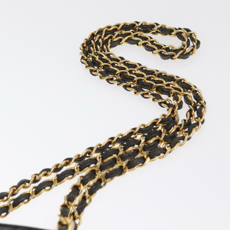 【日本直送】香奈兒 (CHANEL) 絎縫鏈條肩背包，緞面灰色，金色雙C標誌，貨號 156631V-7