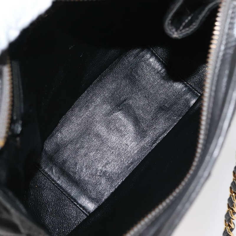 【日本直送】香奈兒 (CHANEL) 絎縫鏈條肩背包，緞面灰色，金色雙C標誌，貨號 156631V-9