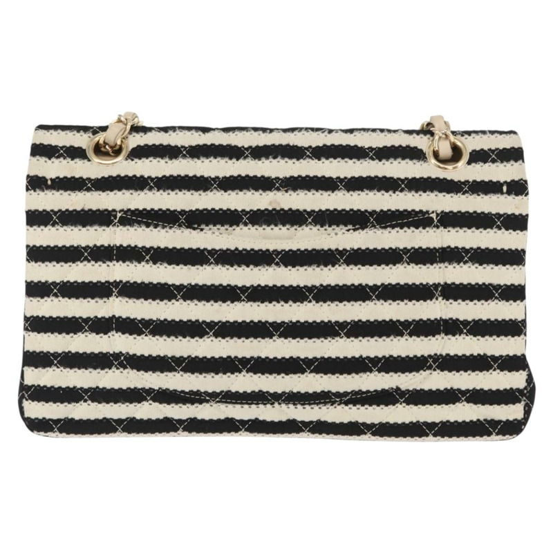 【日本直送】香奈兒 (CHANEL) Matelasse 鏈條雙蓋包 針織 白色 CC Auth 152291SAV-2