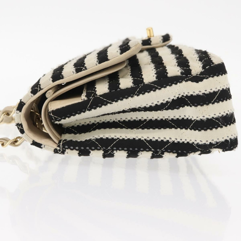 【日本直送】香奈兒 (CHANEL) Matelasse 鏈條雙蓋包 針織 白色 CC Auth 152291SAV-5