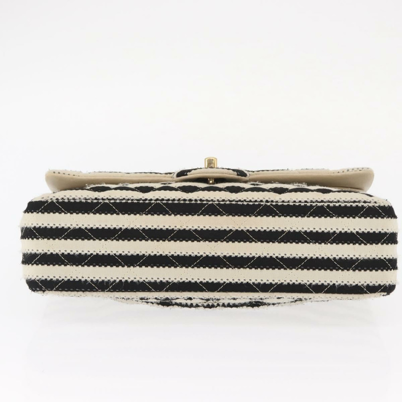 【日本直送】香奈兒 (CHANEL) Matelasse 鏈條雙蓋包 針織 白色 CC Auth 152291SAV-6