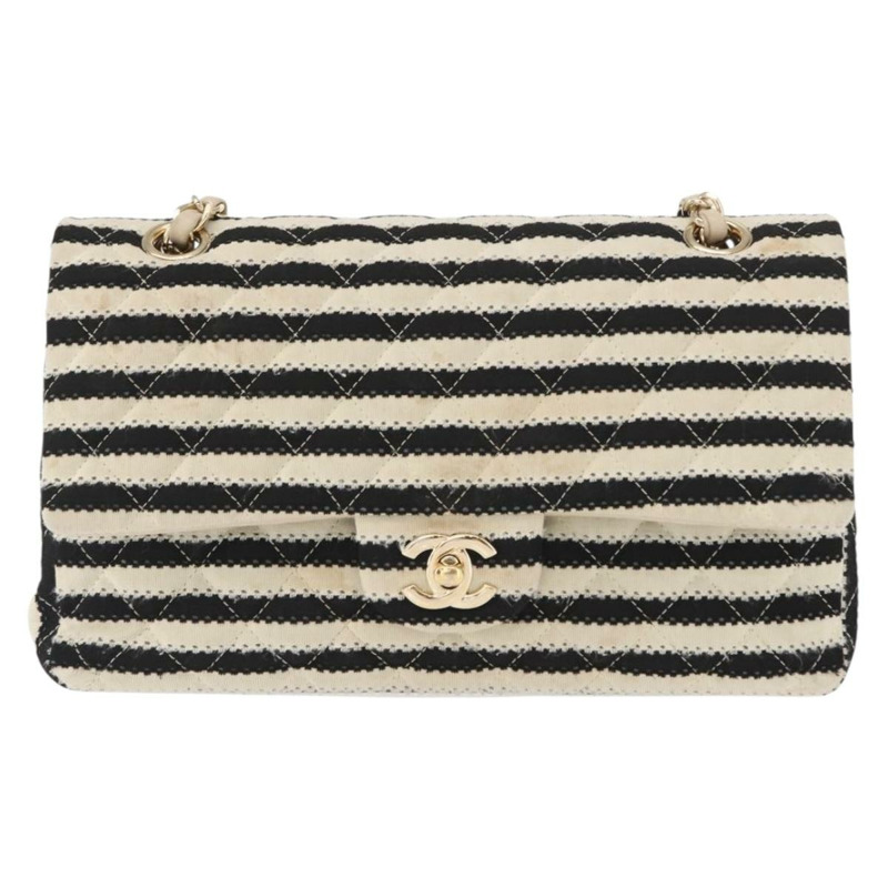 【日本直送】香奈兒 (CHANEL) Matelasse 鏈條雙蓋包 針織 白色 CC Auth 152291SAV-12