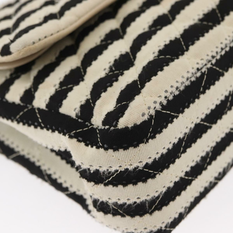 【日本直送】香奈兒 (CHANEL) Matelasse 鏈條雙蓋包 針織 白色 CC Auth 152291SAV-15