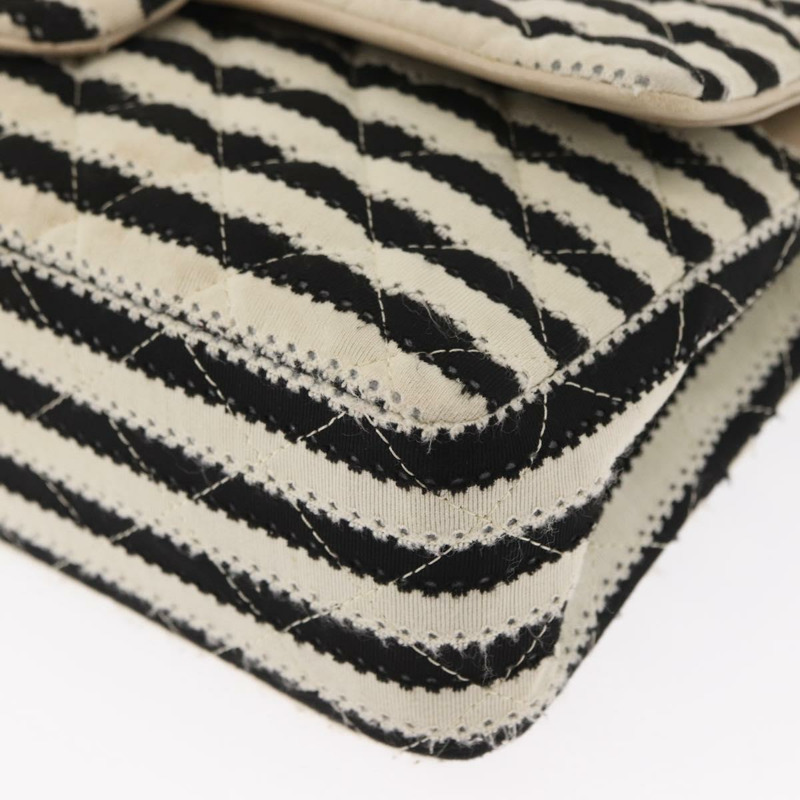 【日本直送】香奈兒 (CHANEL) Matelasse 鏈條雙蓋包 針織 白色 CC Auth 152291SAV-16