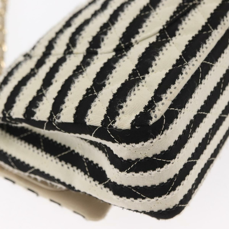 【日本直送】香奈兒 (CHANEL) Matelasse 鏈條雙蓋包 針織 白色 CC Auth 152291SAV-17