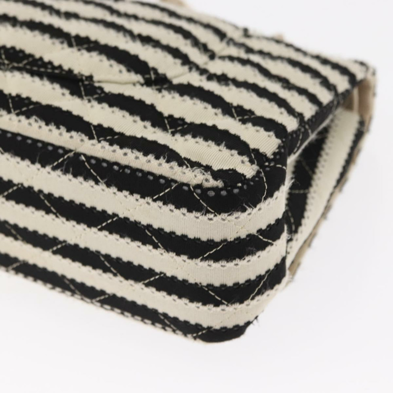 【日本直送】香奈兒 (CHANEL) Matelasse 鏈條雙蓋包 針織 白色 CC Auth 152291SAV-18