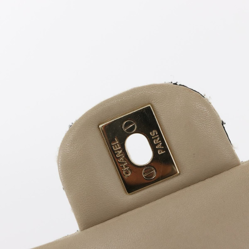 【日本直送】香奈兒 (CHANEL) Matelasse 鏈條雙蓋包 針織 白色 CC Auth 152291SAV-23