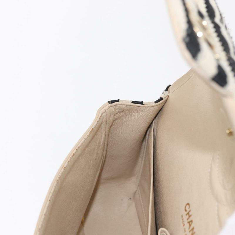 【日本直送】香奈兒 (CHANEL) Matelasse 鏈條雙蓋包 針織 白色 CC Auth 152291SAV-28