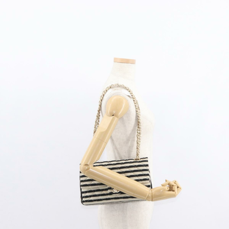 【日本直送】香奈兒 (CHANEL) Matelasse 鏈條雙蓋包 針織 白色 CC Auth 152291SAV-32