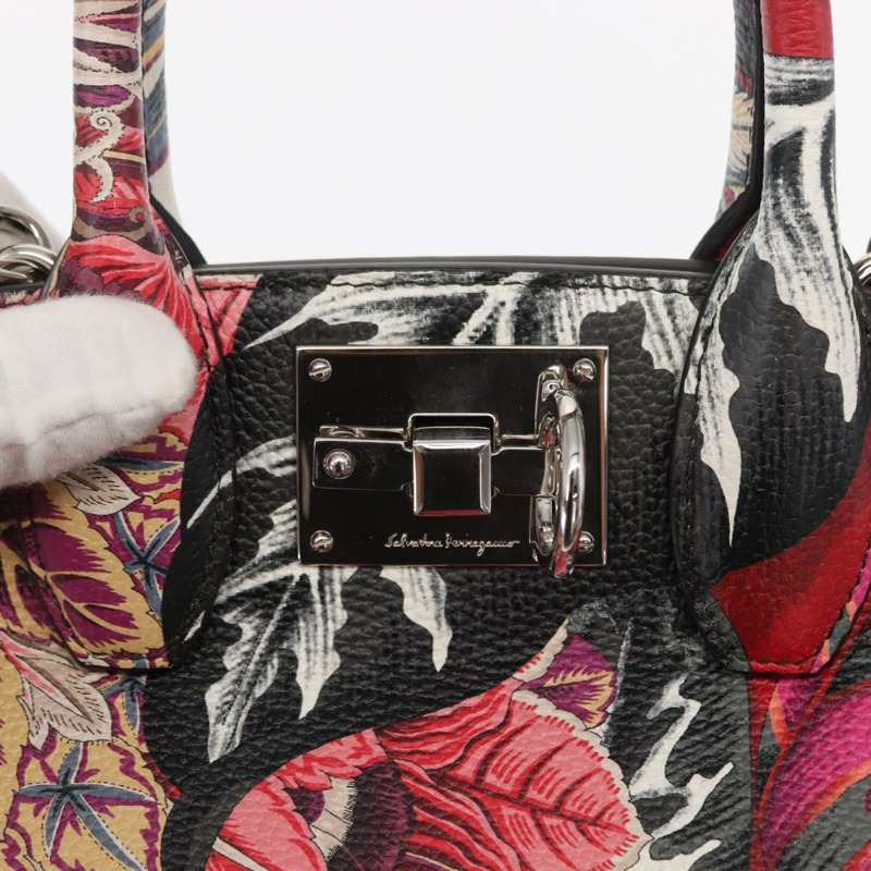 【日本直送】Salvatore Ferragamo 手提包 皮革 兩用 銀粉紅色 正品 156332SAM-20