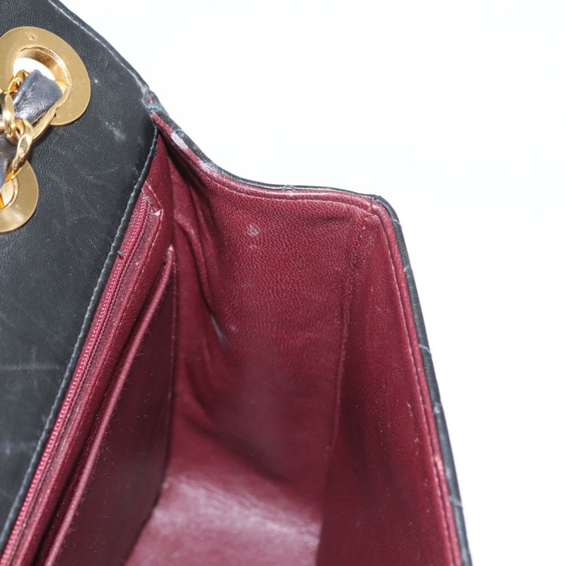 【日本直送】香奈兒 Matelasse 30 鏈條肩背包，羊皮材質，黑色，金色雙C標誌，正品編號 158361SAM-24