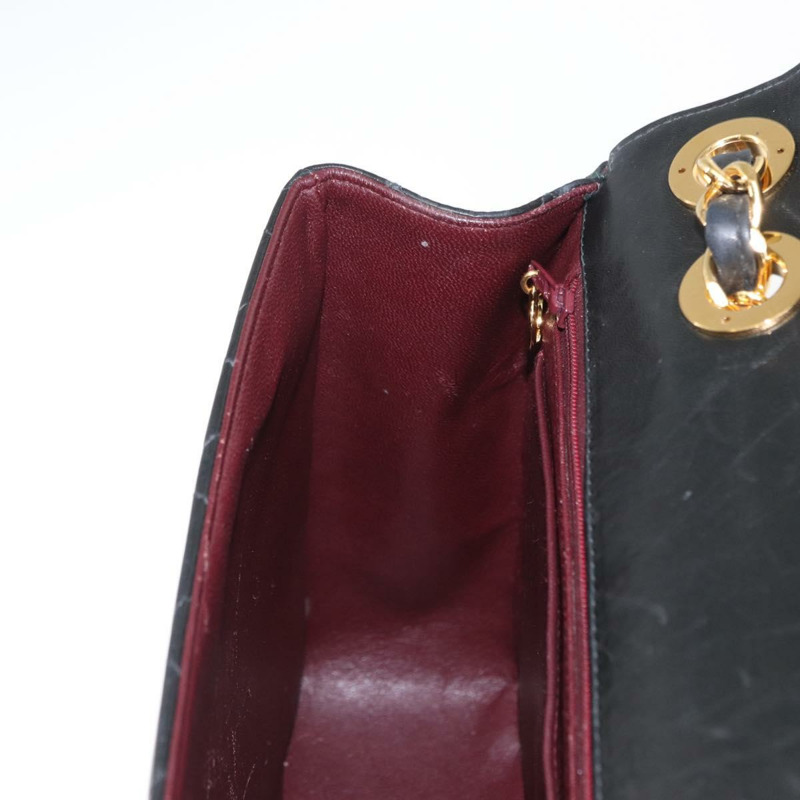 【日本直送】香奈兒 Matelasse 30 鏈條肩背包，羊皮材質，黑色，金色雙C標誌，正品編號 158361SAM-25