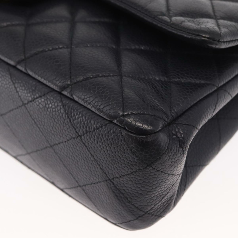 【日本直送】香奈兒 Matelasse 25 雙蓋鏈條包，魚子醬紋皮革，海軍藍，金色雙C標誌，正品編號 158359SM-13
