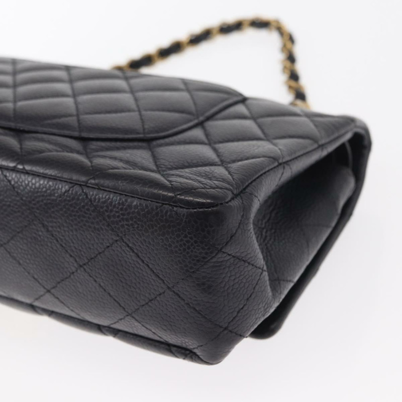 【日本直送】香奈兒 Matelasse 25 雙蓋鏈條包，魚子醬紋皮革，海軍藍，金色雙C標誌，正品編號 158359SM-15