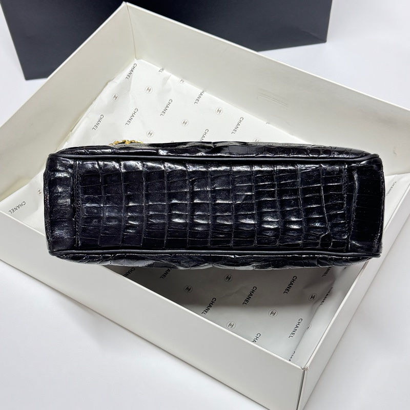 【極新🎁 真鱷魚皮】 Chanel 香奈兒 鱷魚皮 黑金托特包 專櫃60幾萬！-6