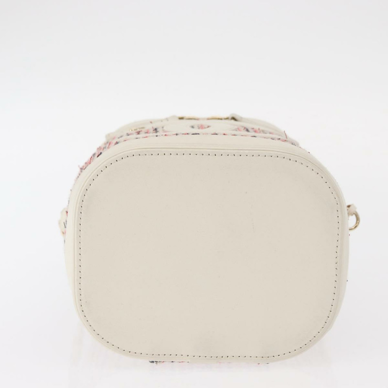 【日本直送】香奈兒鏈條化妝單肩包，斜紋軟呢白金CC標誌，正品編號146553SAM-4