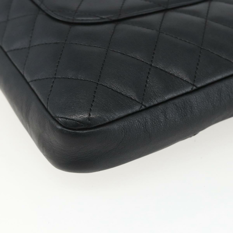 【日本直送】香奈兒 Cambon 系列單肩包，銀色/黑色皮革，CC 標誌，正品編號 157123SAV-15