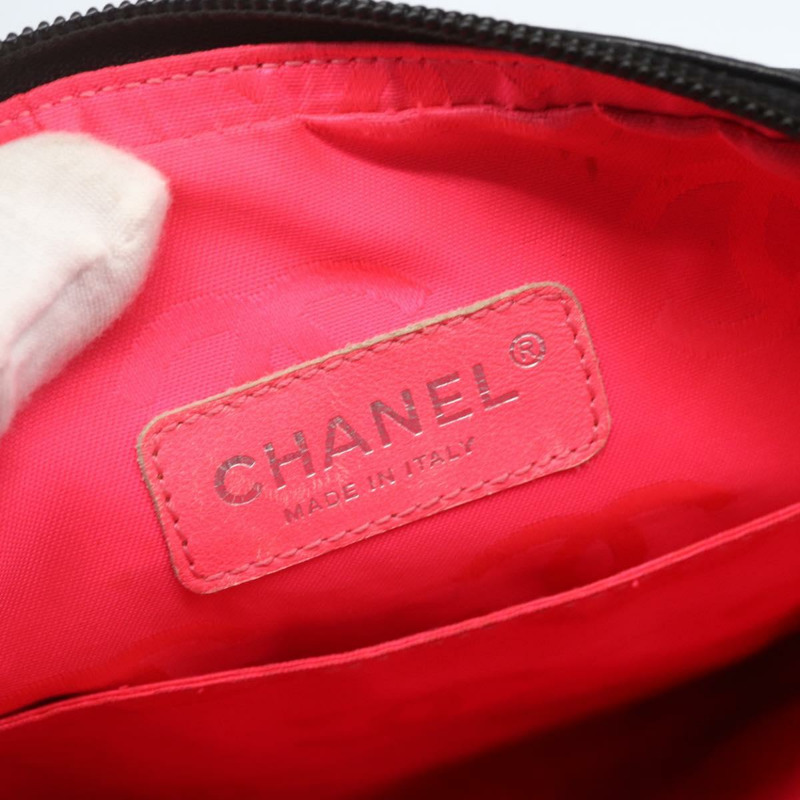 【日本直送】香奈兒 Cambon 系列單肩包，銀色/黑色皮革，CC 標誌，正品編號 157123SAV-17