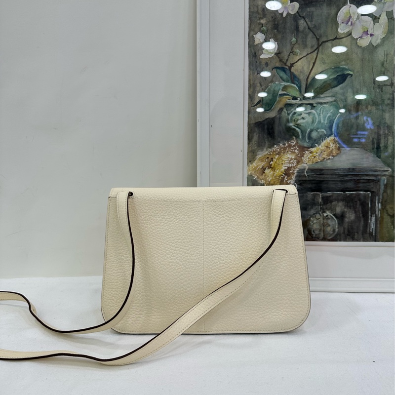 Hermes愛馬仕Halzan 25 nata奶油白金扣 Z刻-2