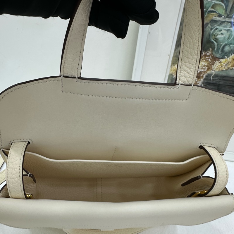 Hermes愛馬仕Halzan 25 nata奶油白金扣 Z刻-8