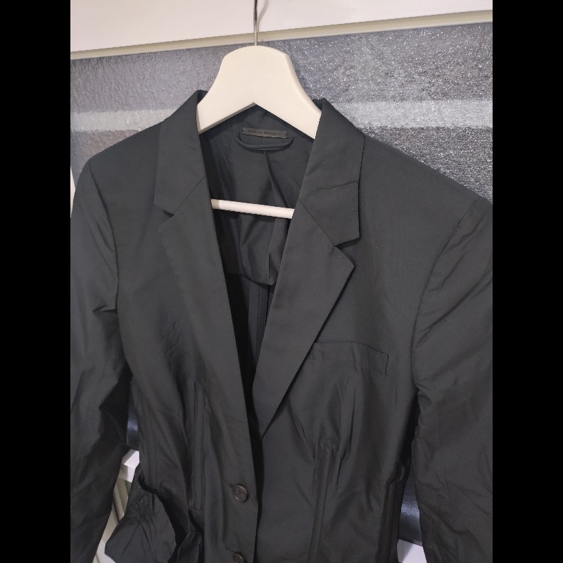 Prada 黑色皺皺口袋外套-5