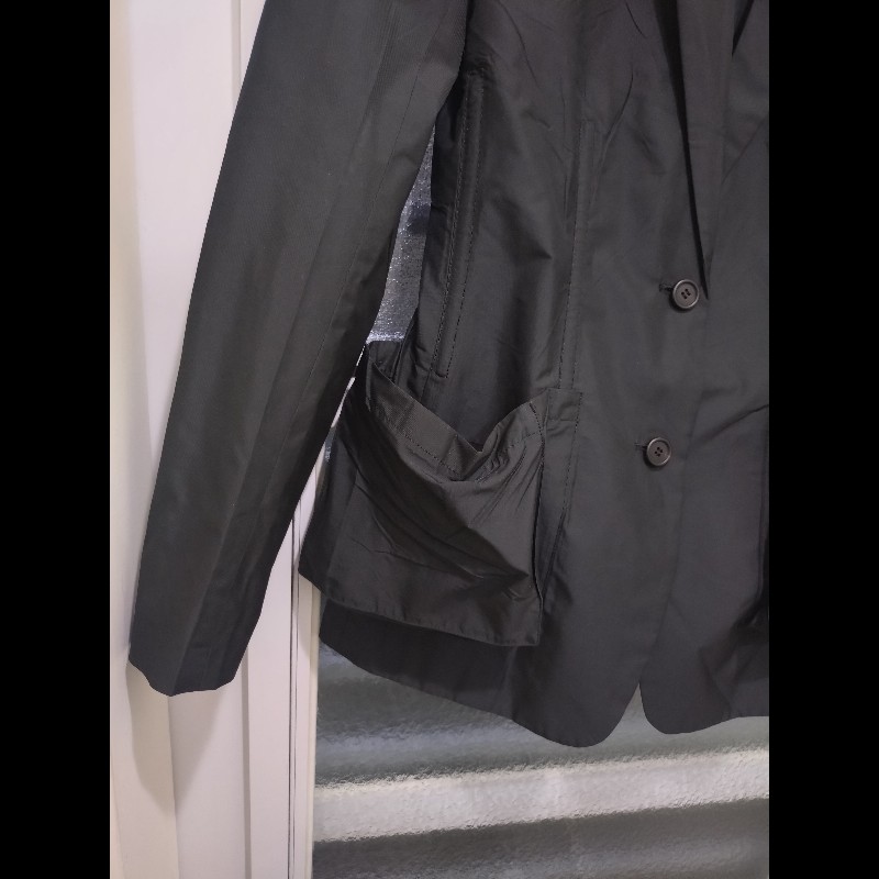 Prada 黑色皺皺口袋外套-7