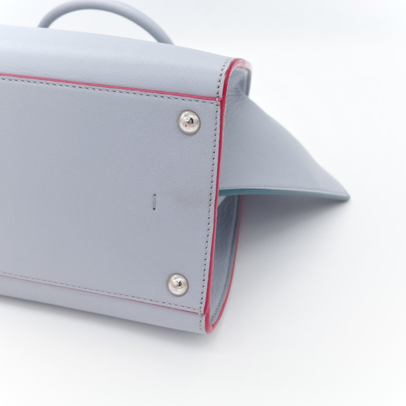 Fendi 芬迪 3 Jours 2Way 灰色 牛皮 彩色 銀扣 手挽 肩背 兩用袋-11