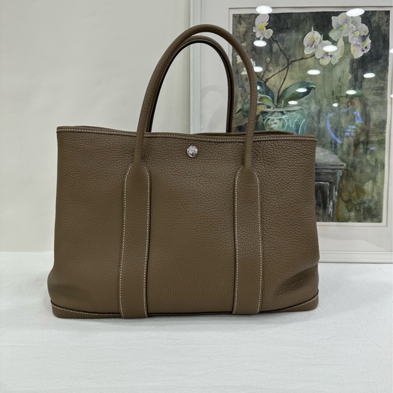 Hermes 愛馬仕 大象灰 銀扣 garden party 花園36 Y刻-1